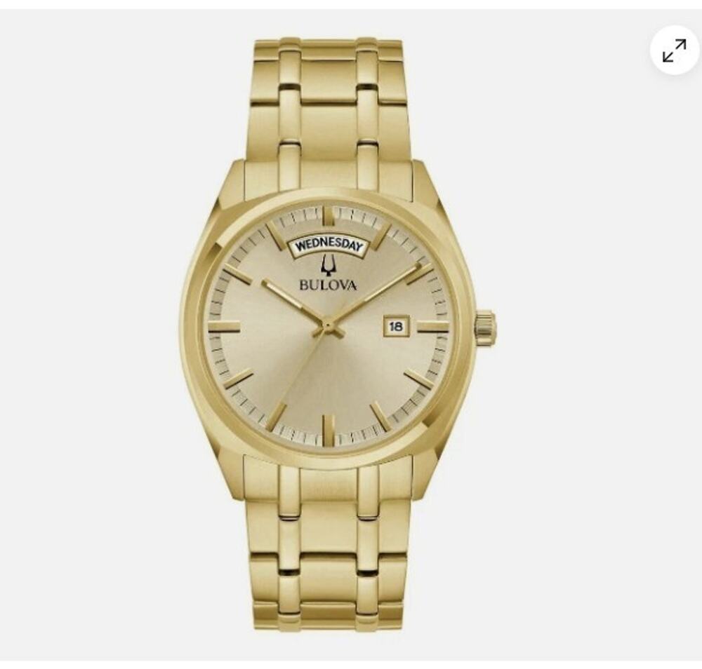 1 Bulova Surveyor 97C115 Gold Stainless Steel Mens Presidential 40mm Watch